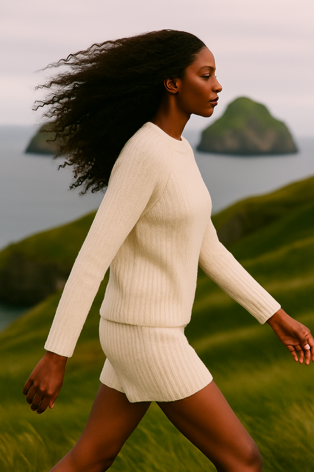 Comfortable mid-length shorts with a loose fit and flexible elastic waistband, featuring a straight hem.