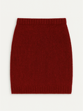 Fitted mini skirt with a straight shape, ribbed hem, and elastic waistband for a sleek look.