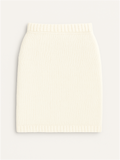 Fitted mini skirt with a straight shape, ribbed hem, and elastic waistband for a sleek look.