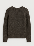 Katrin Warm Icelandic wool sweater with mulberry silk blend and raglan sleeves.