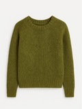 Katrin Warm Icelandic wool sweater with mulberry silk blend and raglan sleeves.