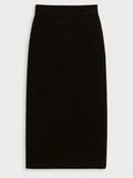 Relaxed fit midi skirt with ribbed hem and straight shape, made from premium materials.