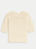 Rakel short sleeve relaxed fit sweater with crew neck and ribbed details.