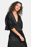 vegan silk drop shoulder dress