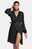 vegan silk wrap dress