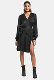 vegan silk wrap dress