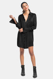 vegan silk shirt dress