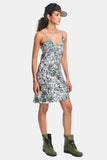 floral vegan silk mini dress