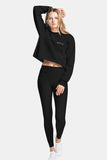 organic cotton black crop sweatshirt