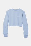 sustainable blue crop sweatshirt