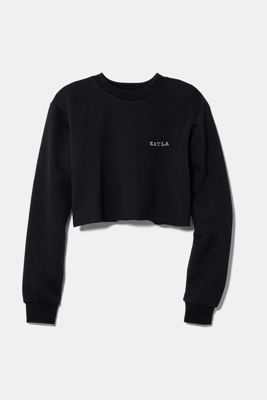 organic cotton black crop sweatshirt