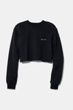 organic cotton black crop sweatshirt